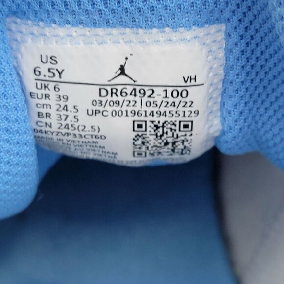 Nike Air‎ Jordan 1 University Blue Sneakers DR6492-100 Sz 6.5Y Women's Shoe Sz 8 - Picture 10 of 10